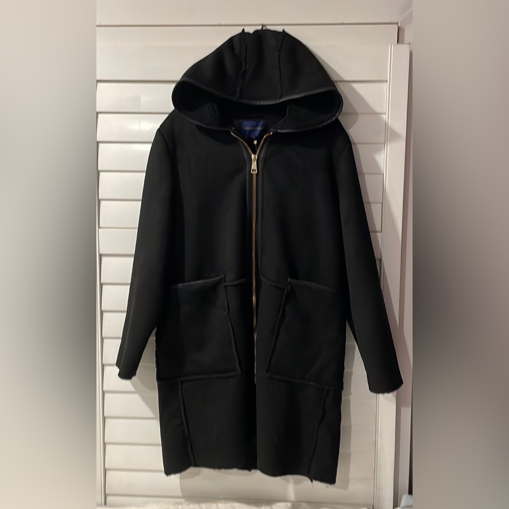 (Nwt) Adrienne Vittadini Black Coat - Large